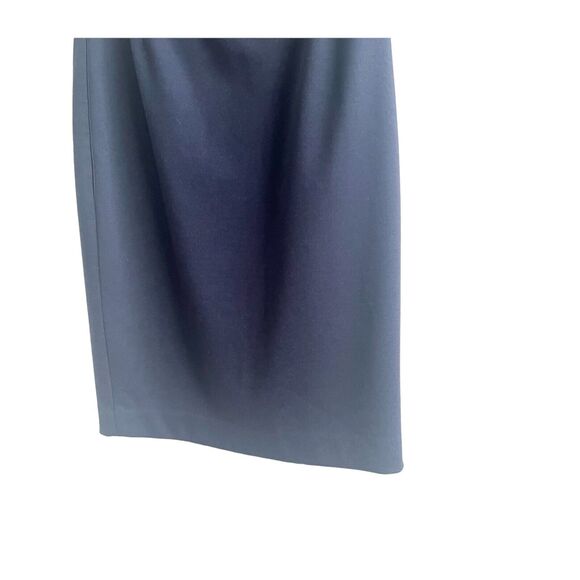 Tahari Women's Navy Solid Polyester Business Career Zip Closure Pencil Skirt 4 - Picture 5 of 8